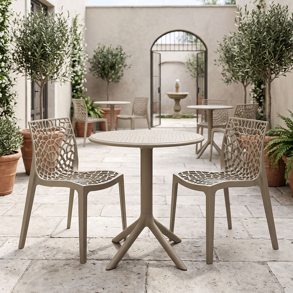 Set gradina Mercon-Hush, 3 piese, Cappuccino, D60x75 cm