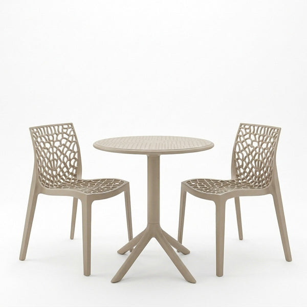 Set gradina Mercon-Hush, 3 piese, Cappuccino, D60x75 cm