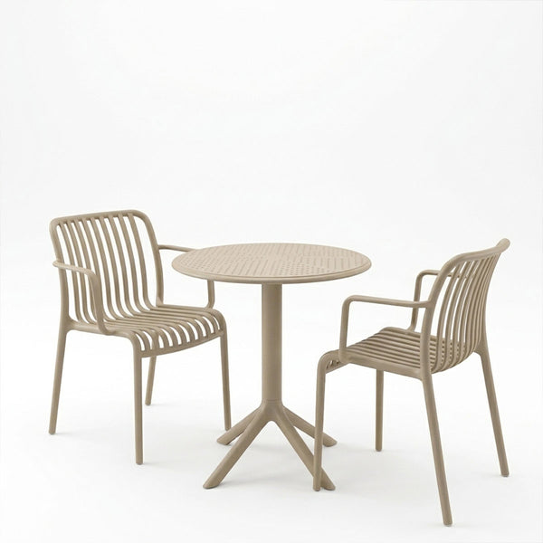 Set gradina Mercon-Zoi, 3 piese, cu fotolii, Polipropilena, D60x75 cm