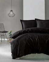 Set Lenjerie de pat Black Night, Satin premium, 200 x 220