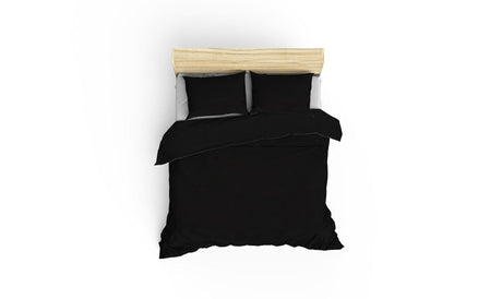 Set Lenjerie de pat Black Night, Satin premium, 200x220 cm