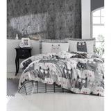 Set Lenjerie de pat double, Gri, 200x220 cm
