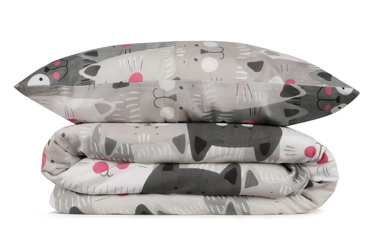 Set Lenjerie de pat double, Gri, 200x220 cm