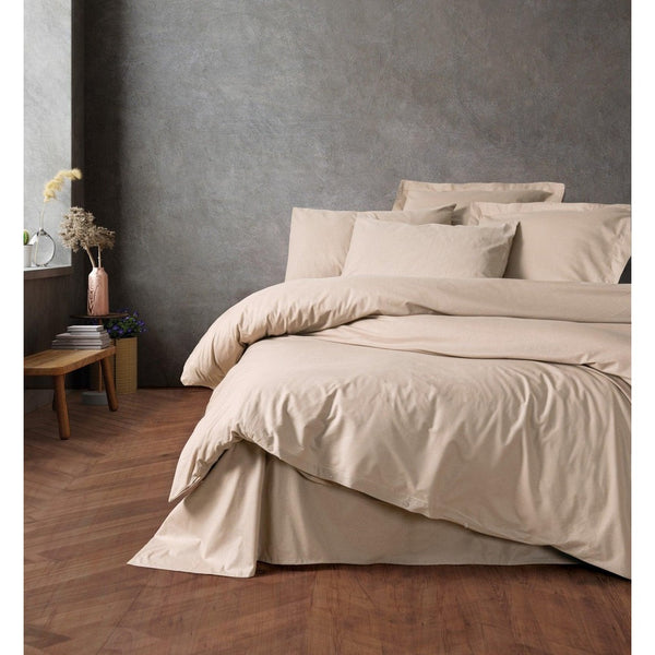 Set Lenjerie pat double Cream, Ranforce, 200x220 cm