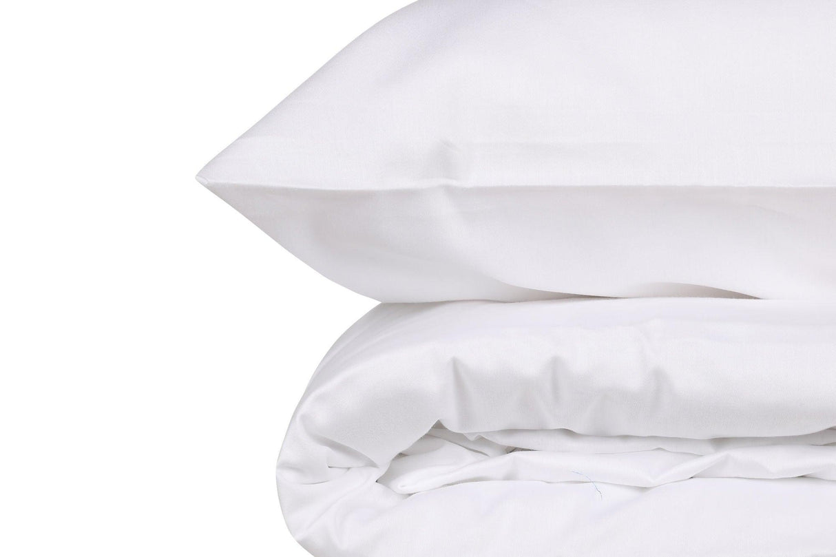 Set Lenjerie pat double White, Bumbac Satinat, 200x220 cm