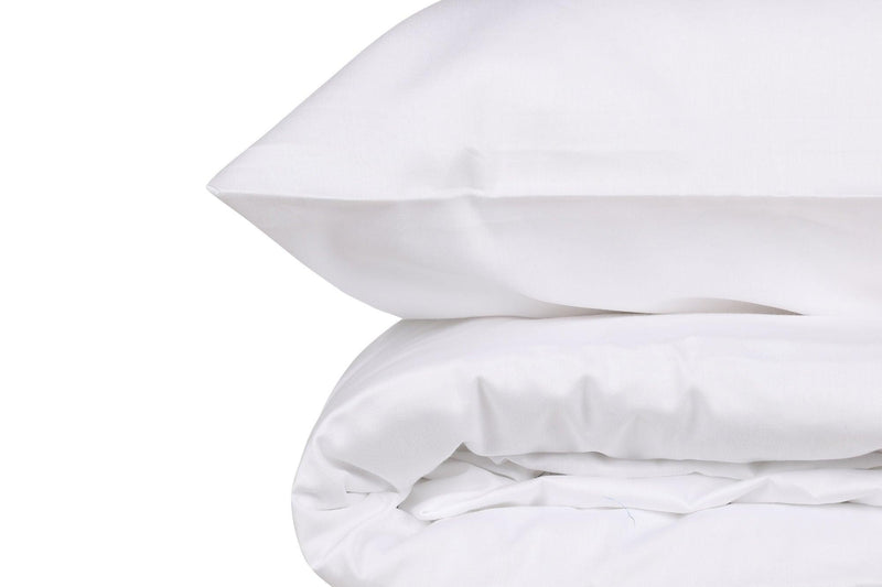 Set Lenjerie pat double White, Bumbac Satinat 200 x 220 cm