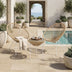 Set lounge exterior Acapulco, 3 piese, Alb-Natural, metal si ratan PE, imagine principală, metal, ratan, sticlă, pentru grădină sau terasă