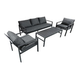 Set lounge exterior Gardenly I, 4 piese, 175x69x72 cm - Antracit