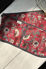 Set Manusi Cuptor (2 Pieces) Burgundy Flower, Rosu bordo, 18x2x86 cm