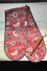 Set Manusi Cuptor (2 Pieces) Burgundy Flower, Rosu bordo, 18x2x86 cm