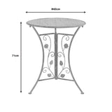 Set masa 3 bucati Abriel, Gri - Gri inchis, 60x60x71 cm - Gri