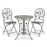 Set masa 3 bucati Abriel, Gri - Gri inchis, 60x60x71 cm - Gri inchis
