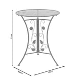 Set masa 3 bucati Abriel, Gri - Gri inchis, 60x60x71 cm - Gri inchis