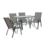 Set Masa + 4 scaune Valor-Calan, Gri - Maro, 110x60x70 cm - Gri