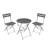 Set masa bistro pliabila, 3 piese, Metal, 60x71 cm - Antracit