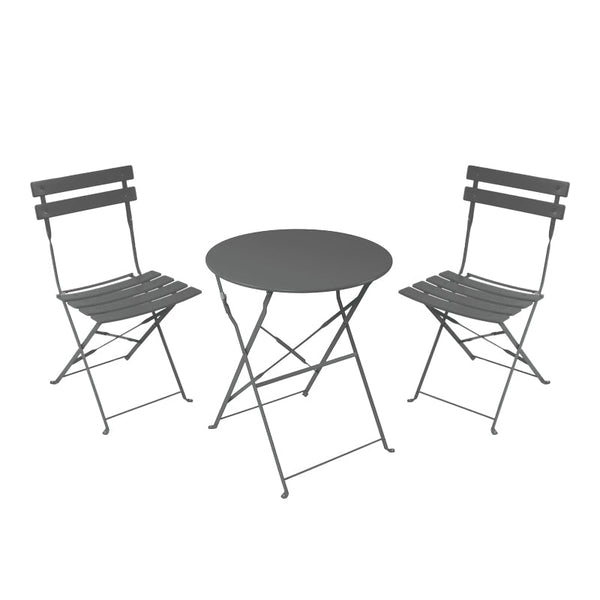 Set masa bistro pliabila, 3 piese, Metal, 60x71 cm