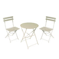 mobilier de gradina Set masa bistro pliabila 3 piese, metal, bej, 60x71 cm