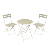 mobilier de gradina Set masa bistro pliabila 3 piese, metal, bej, 60x71 cm