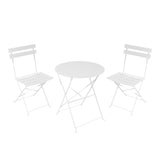 Set masa bistro pliabila, 3 piese, Metal, 60x71 cm - Alb