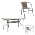 mobilier de gradina Set masă cu 4 scaune Ensure-Obbi, metal, maro, 140x80x70 cm