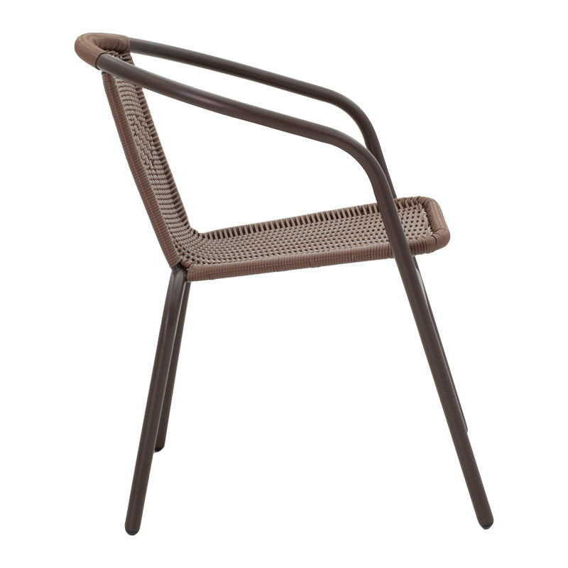 Set masă cu 4 scaune Ensure-Obbi, metal, maro, 140x80x70 cm