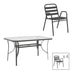 mobilier de gradina Set masă cu funcție dining Ensure-Sussie, metal și sticlă, 120x70x70 cm