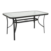 Set masă cu funcție extensibilă Calan, Metal și Sticlă, Negru, 140x80x70 cm, foto produs