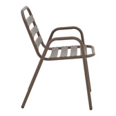 Set masă cu scaune Ensure-Sussie, metal, maro, 140x80x70 cm, perspectiva suplimentara