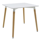 Set Masă cu Scaune Gaston, Lemn, Alb, 80x80x76 cm