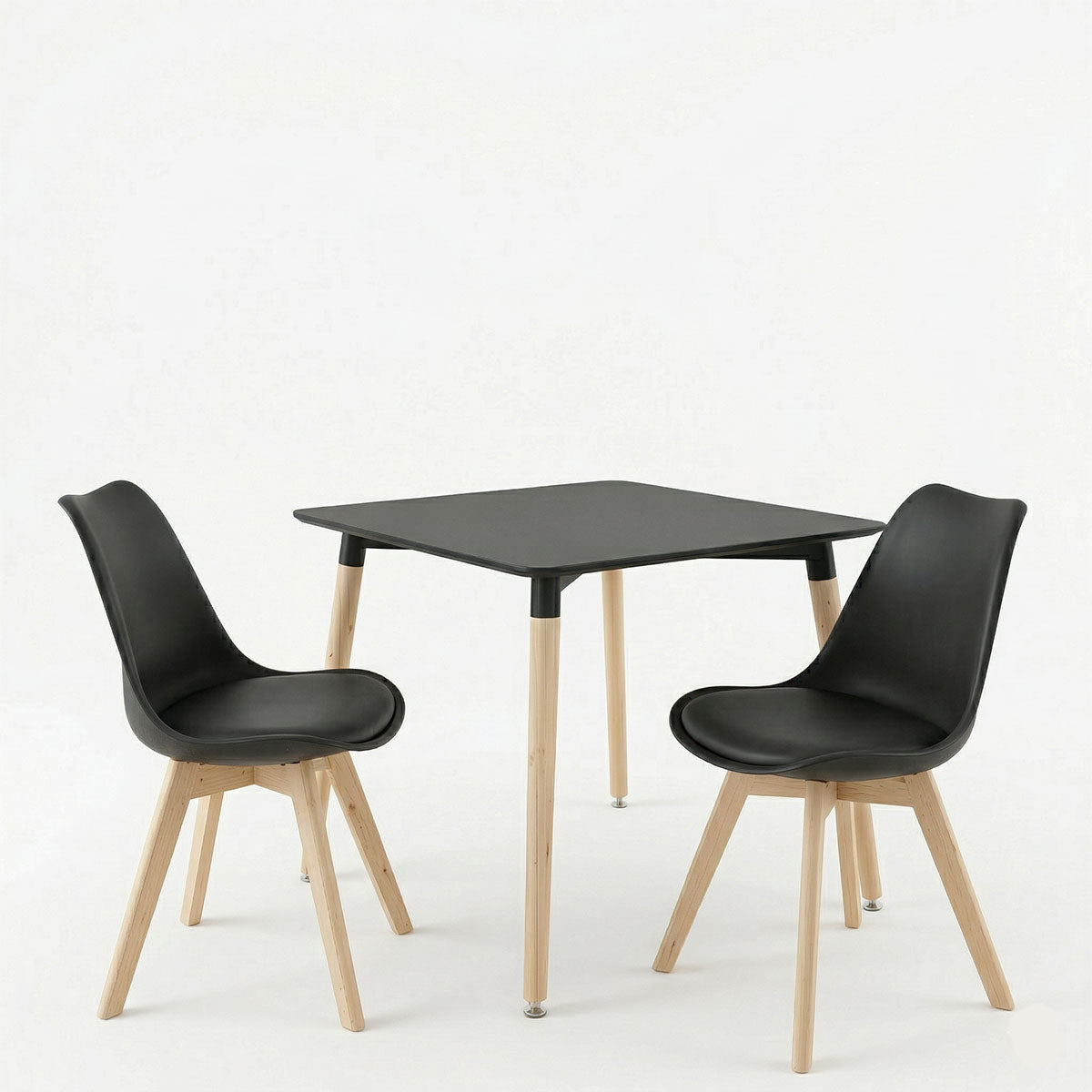 Set masă cu scaune Gaston și Natali, 3 piese, Natural, 70x70x75 cm