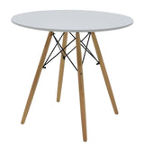 Set masă cu scaune Julita, lemn, masă, set 3 piese, alb, 80x73 cm