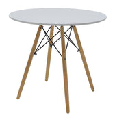 Set masă cu scaune Julita, alb, lemn, masă, set 3 piese, 80x73 cm, perspectiva suplimentara