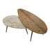 masuta de cafea Set masa de cafea 2 piese Monty, Lemn și Imitatie Marmura, Natural-Bej, 116x46x46 cm