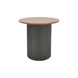 Set 2 mese de cafea Dovel, MDF si metal, 70x70x45 cm - Nuc-Negru
