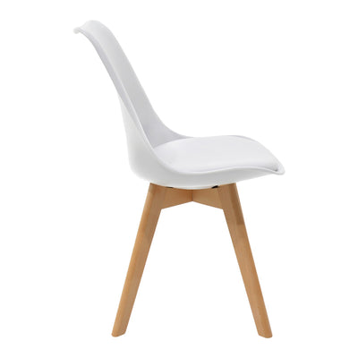 Set masa de dining 5 piese Manka-Gaston, Alb, Lemn, 110x80x77 cm, perspectiva suplimentara