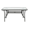 Set masă de dining cu 5 piese Obbi-Ensure, Metal și sticlă, Negru, 140x80x70 cm, foto produs 6