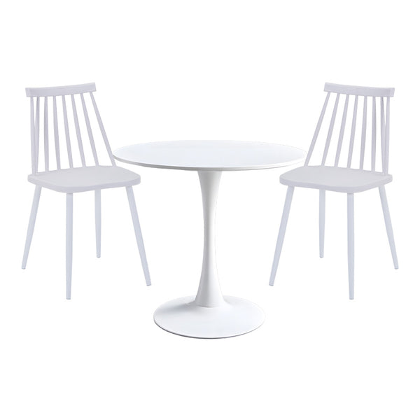 Set masă de dining Elijah-Aurora I, Albă, 60x74 cm