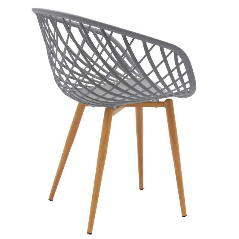 Set masă de dining Elijah-Ezra 3 piese, Gri-Alb, 60x74 cm