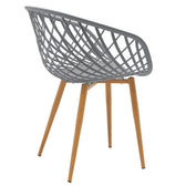 Set masă de dining Elijah-Ezra 3 piese, Gri-Alb, 60x74 cm, perspectiva suplimentara