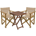 mobilier de gradina Set masa de sufragerie 3 piese Retto lemn masiv de fag nuc-bej-Crem stofa 60x60x71 cm