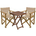 mobilier de gradina Set masa de sufragerie 3 piese Retto lemn masiv de fag nuc-bej-Crem stofa 60x60x71 cm