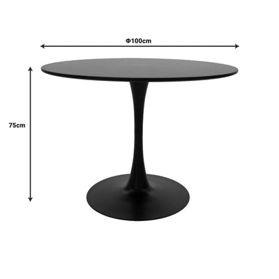 Set Masa de sufragerie Balou-Caron de 5, negru-Natural, 100x75 cm, foto produs 7