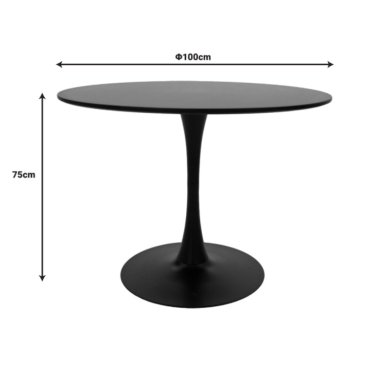 Set Masa de sufragerie Balou-Caron de 5, negru-Natural, 100x75 cm, foto produs 7