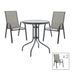 Set Masa de sufragerie Calan-Watson 3 metal Gri si sticla calita D60x70cm