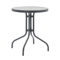 Set Masa de sufragerie Calan-Watson 3 metal Gri si sticla calita, D60x70 cm, imagine suplimentara