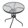 Set Masa de sufragerie Calan-Watson 3 metal Gri si sticla calita, D60x70 cm, perspectiva suplimentara