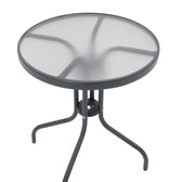Set Masa de sufragerie Calan-Watson 3 metal Gri si sticla calita, D60x70 cm, perspectiva suplimentara