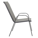 Set Masa de sufragerie Calan-Watson 3 metal Gri si sticla calita, D60x70 cm