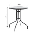 Set Masa de sufragerie Calan-Watson 3 metal Gri si sticla calita, D60x70 cm, foto produs 8