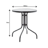 Set Masa de sufragerie Calan-Watson 3 metal Gri si sticla calita, D60x70 cm, foto produs 8